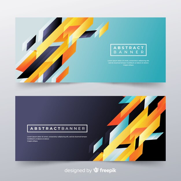 Banners abstractos con formas coloridas