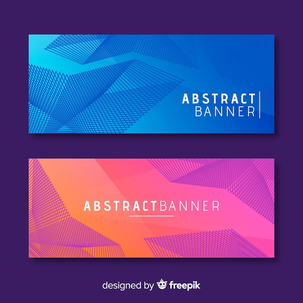 Vector gratuito banners abstractos con formas coloridas