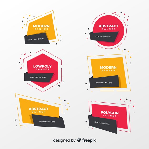 Banners abstractos con formas coloridas