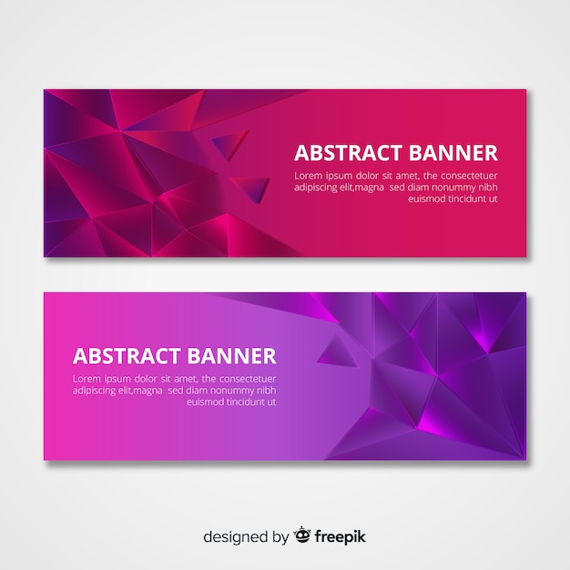 Vector gratuito banners abstractos con formas coloridas