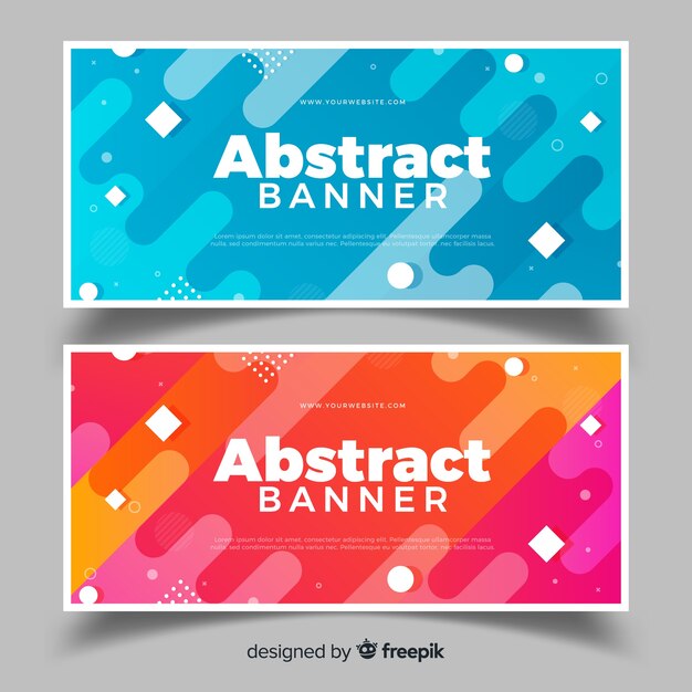 Banners abstractos con formas geométricas