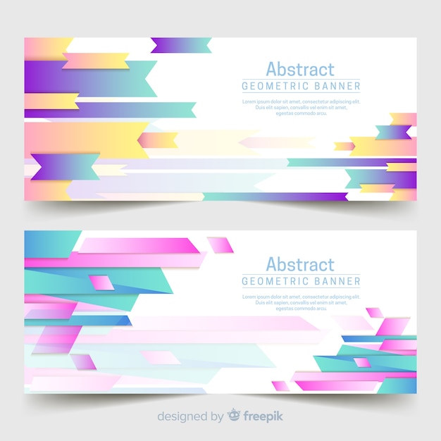 Banners abstractos con formas geométricas