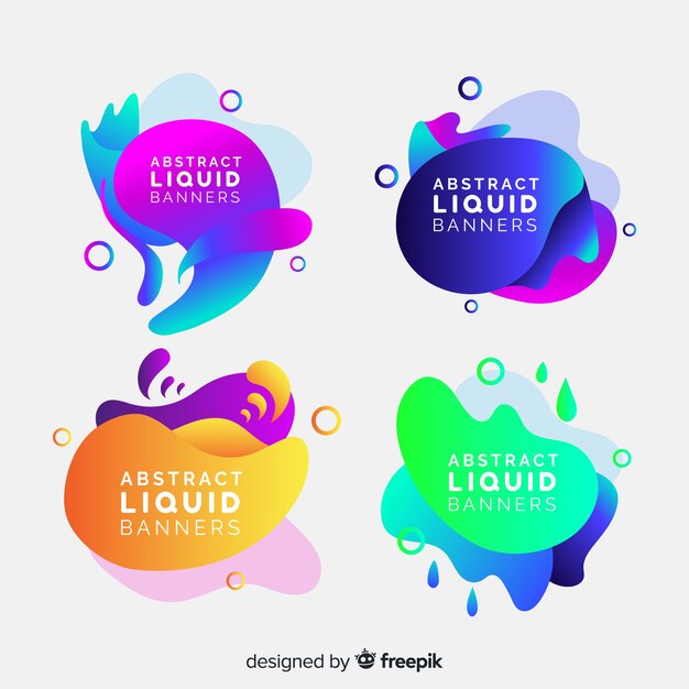 Banners abstractos con formas líquidas