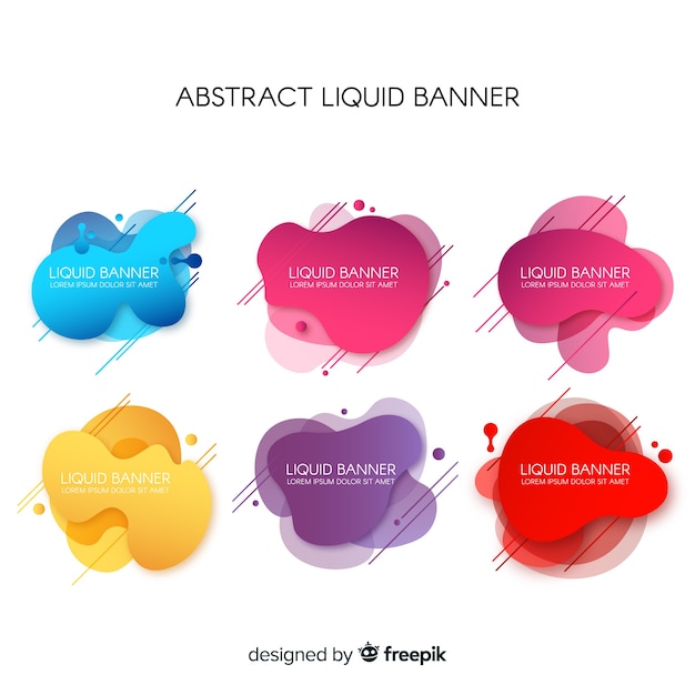 Banners abstractos con formas líquidas