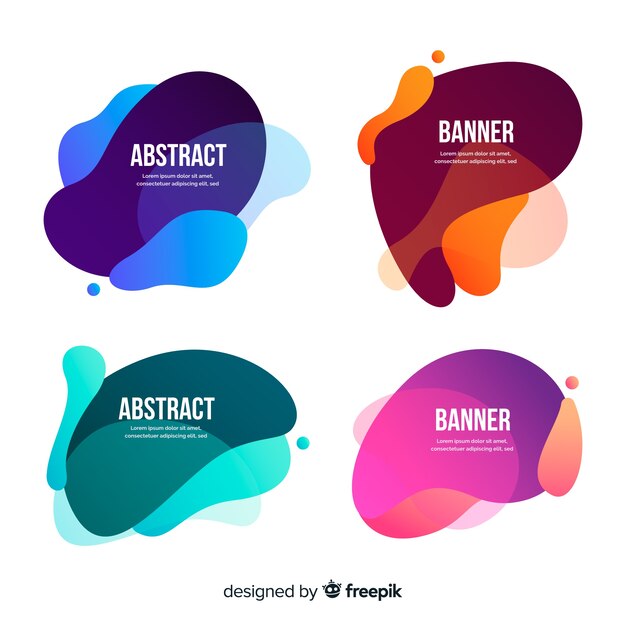 Banners abstractos con formas líquidas