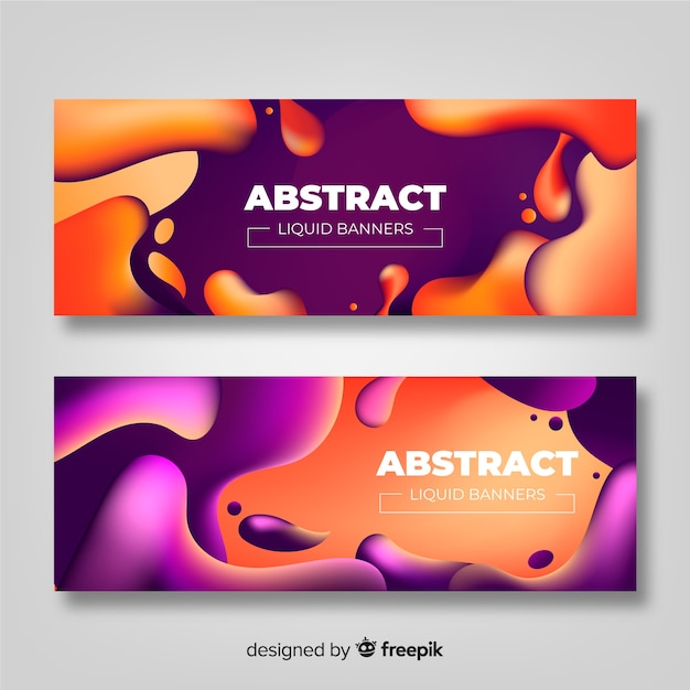 Banners abstractos con formas líquidas