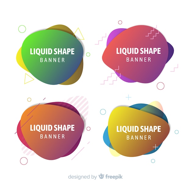 Banners abstractos con formas líquidas