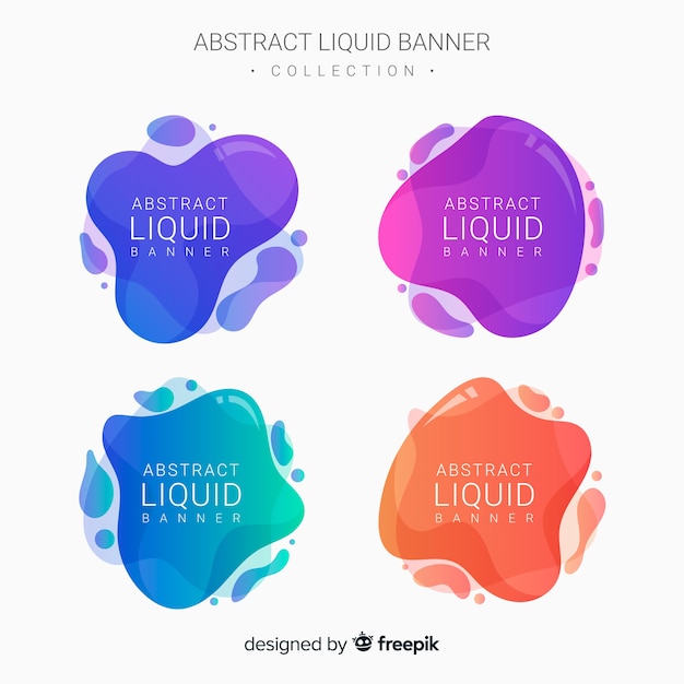 Banners abstractos con formas líquidas