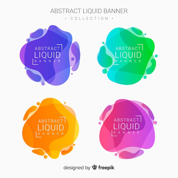 Vector gratuito banners abstractos con formas líquidas