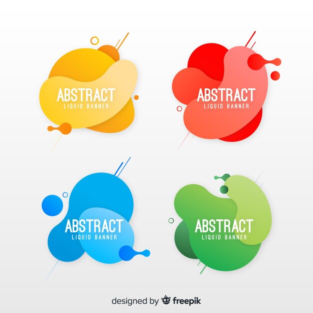 Vector gratuito banners abstractos con formas líquidas