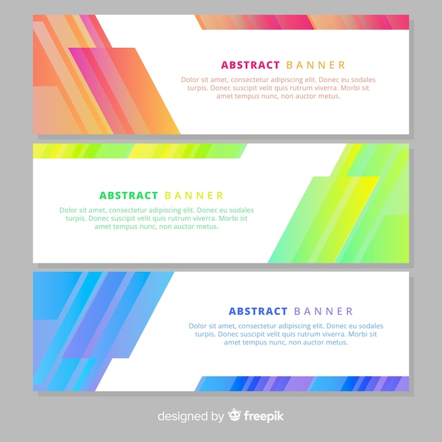 Banners abstractos con formas moderna