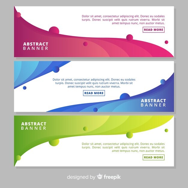 Banners abstractos con formas onduladas