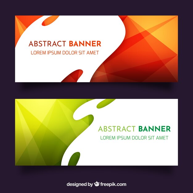 Banners abstractos con formas onduladas