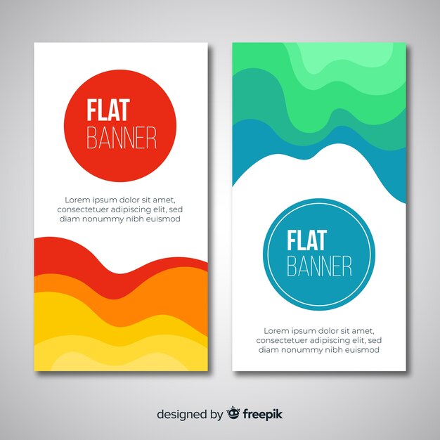 Banners abstractos con formas onduladas