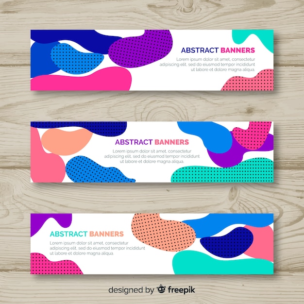 Vector gratuito banners abstractos con formas orgánicas