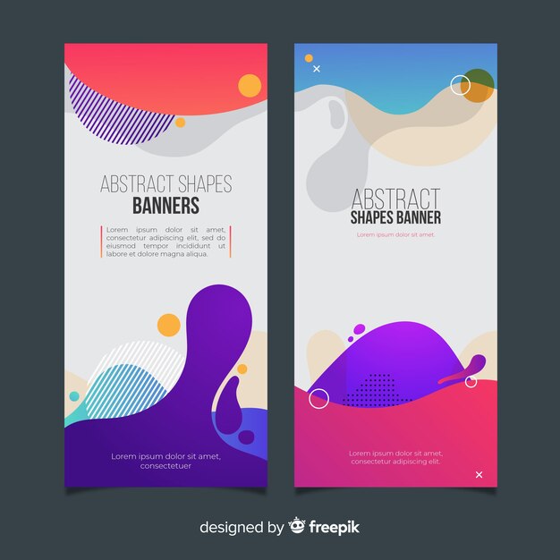 Banners abstractos con formas orgánicas