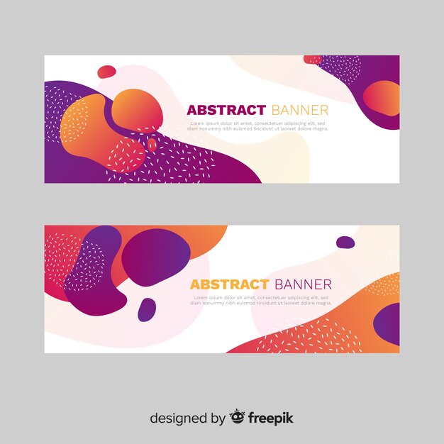 Banners abstractos con formas orgánicas