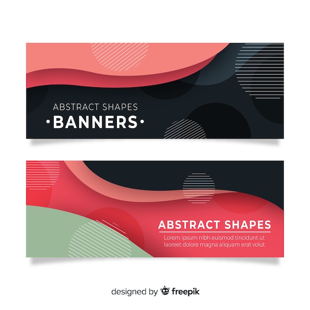 Vector gratuito banners abstractos con formas orgánicas