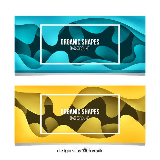 Banners abstractos con formas orgánicas