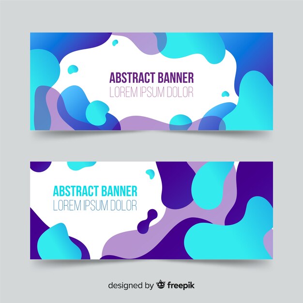 Banners abstractos con formas orgánicas
