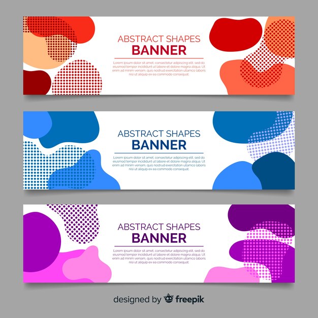 Banners abstractos con formas orgánicas