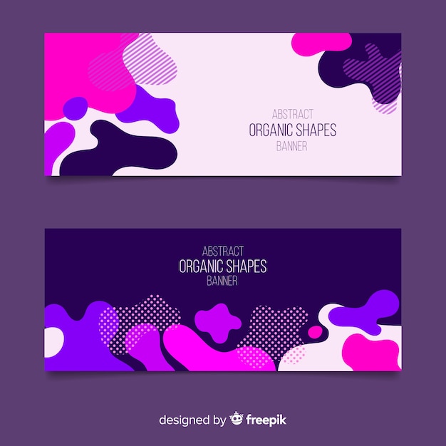 Vector gratuito banners abstractos con formas orgánicas