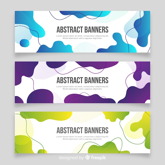 Vector gratuito banners abstractos con formas orgánicas