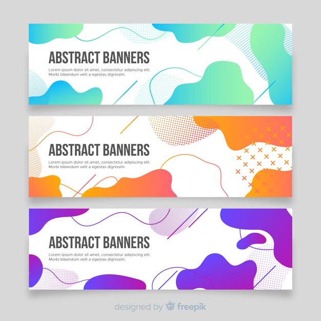 Banners abstractos con formas orgánicas