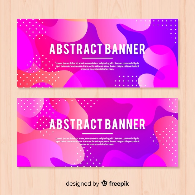 Banners abstractos con formas orgánicas