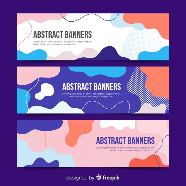 Banners abstractos con formas orgánicas