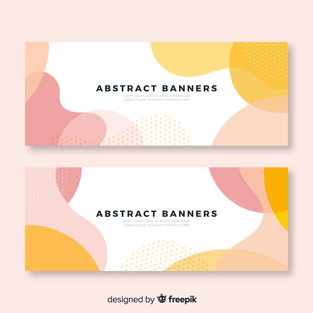 Banners abstractos con formas orgánicas