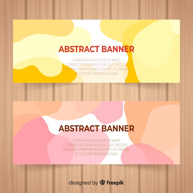Banners abstractos con formas orgánicas