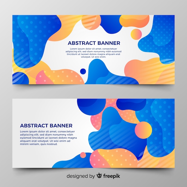 Banners abstractos con formas orgánicas