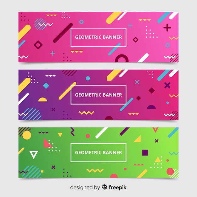 Vector gratuito banners abstractos y geométricos