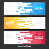 Vector gratuito banners abstractos modernos con diseño plano