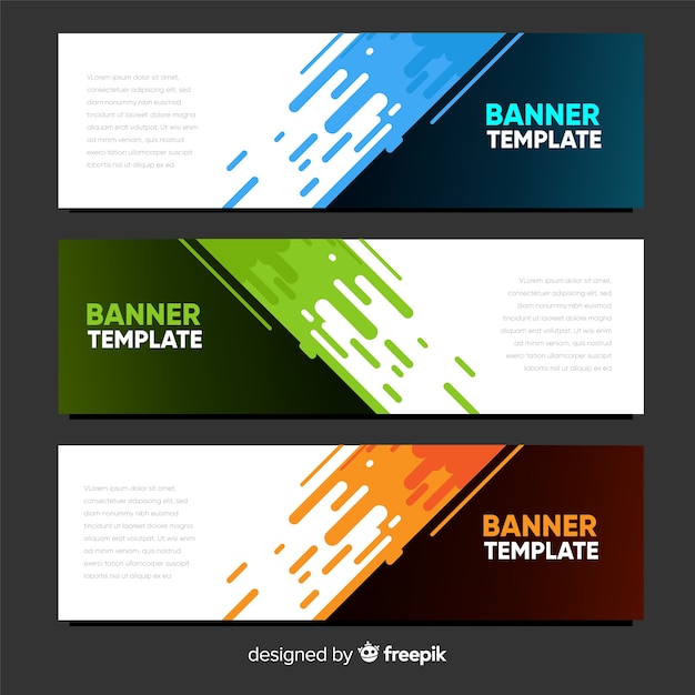 Vector gratuito banners abstractos modernos con diseño plano