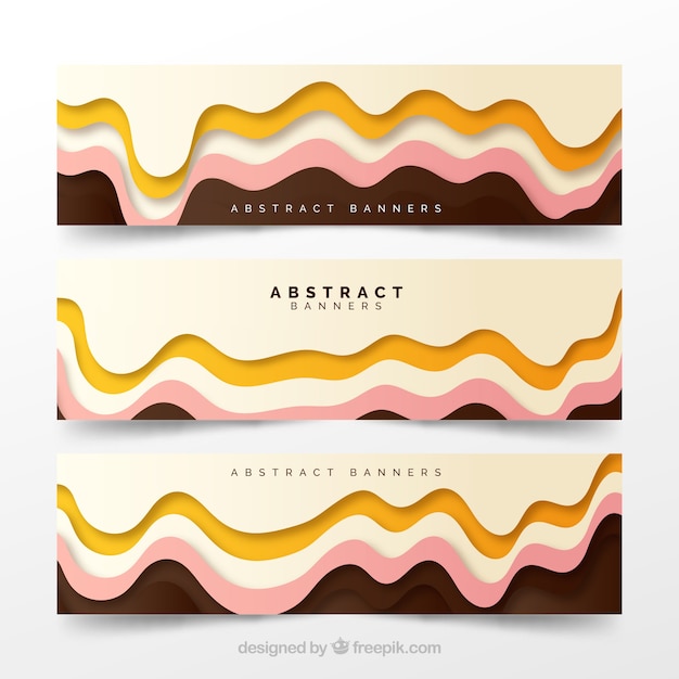 Vector gratuito banners abstractos de ondas