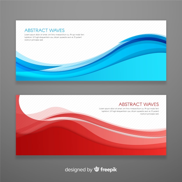 Vector gratuito banners abstractos con ondas