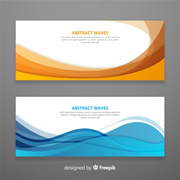 Banners abstractos con ondas