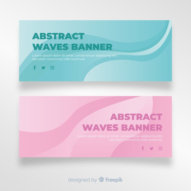 Banners abstractos con ondas