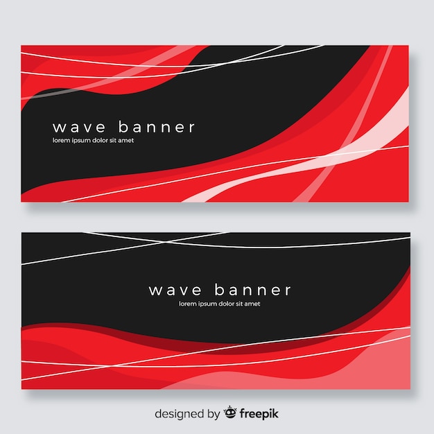 Vector gratuito banners abstractos con ondas