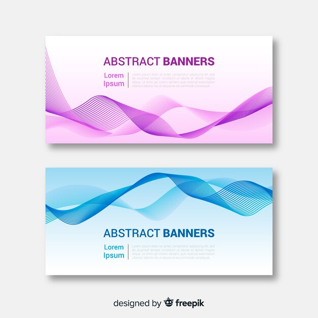 Banners abstractos con ondas