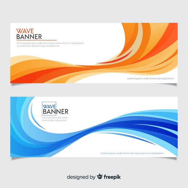 Banners abstractos con ondas