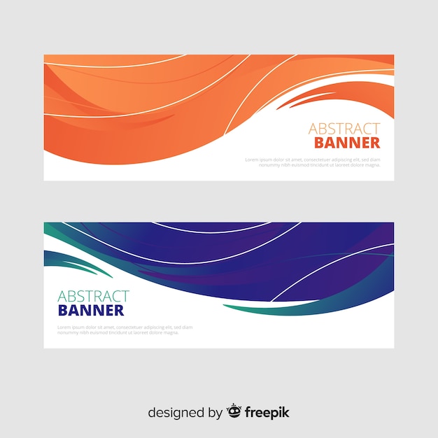 Vector gratuito banners abstractos con ondas