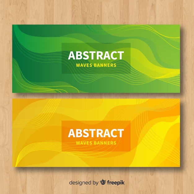 Banners abstractos con ondas