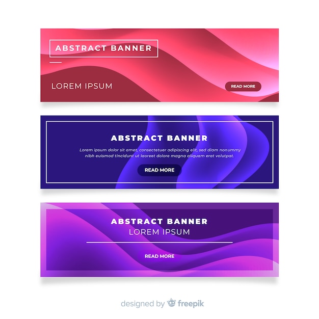 Banners abstractos con ondas