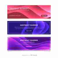 Vector gratuito banners abstractos con ondas