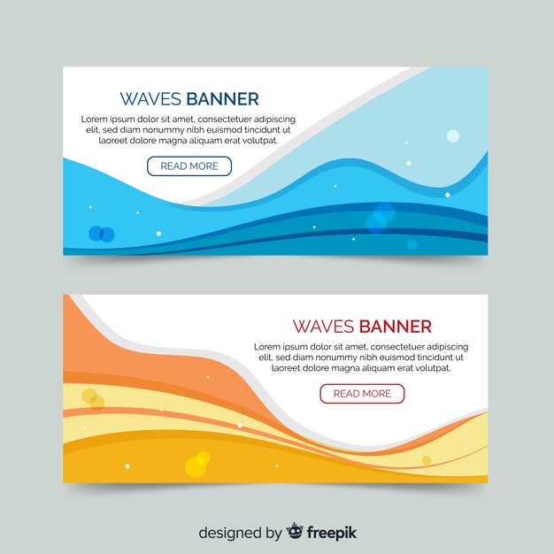 Banners abstractos con ondas