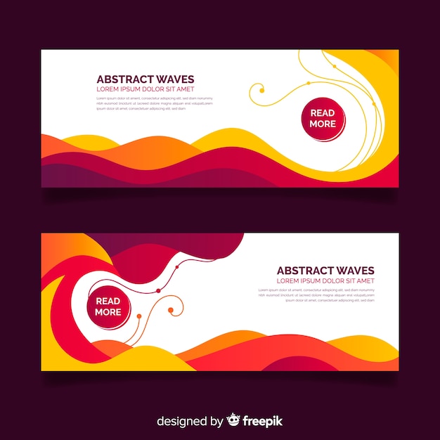 Vector gratuito banners abstractos con ondas