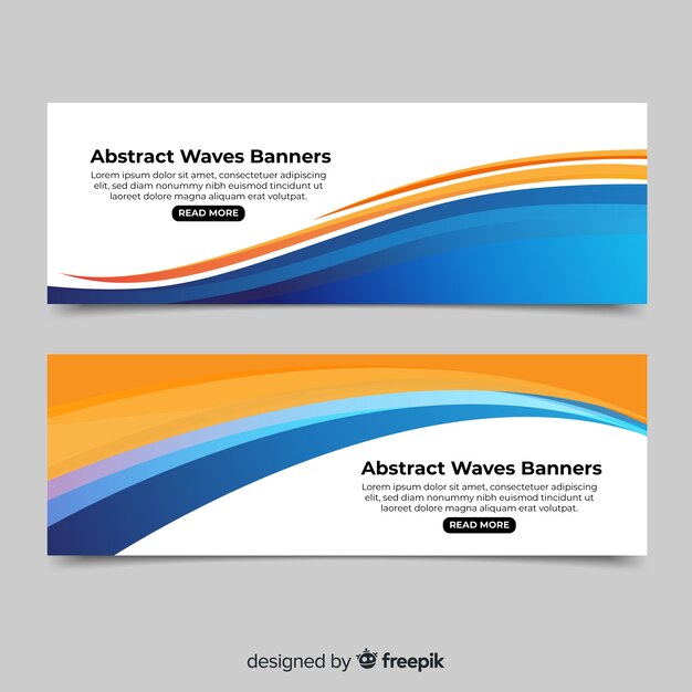 Banners abstractos con ondas